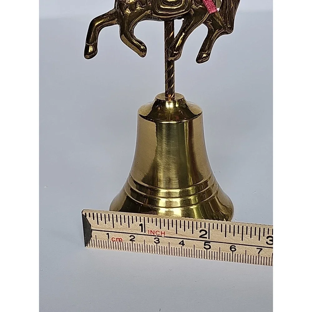 Vintage‎ Solid Brass Carousel Horse Ringer Table Bell M1030